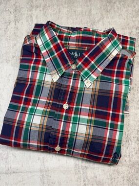 Polo Ralph Lauren Men's Classic Plaid Button‑Down Shirt - Red/Green/Blue, SizeXL